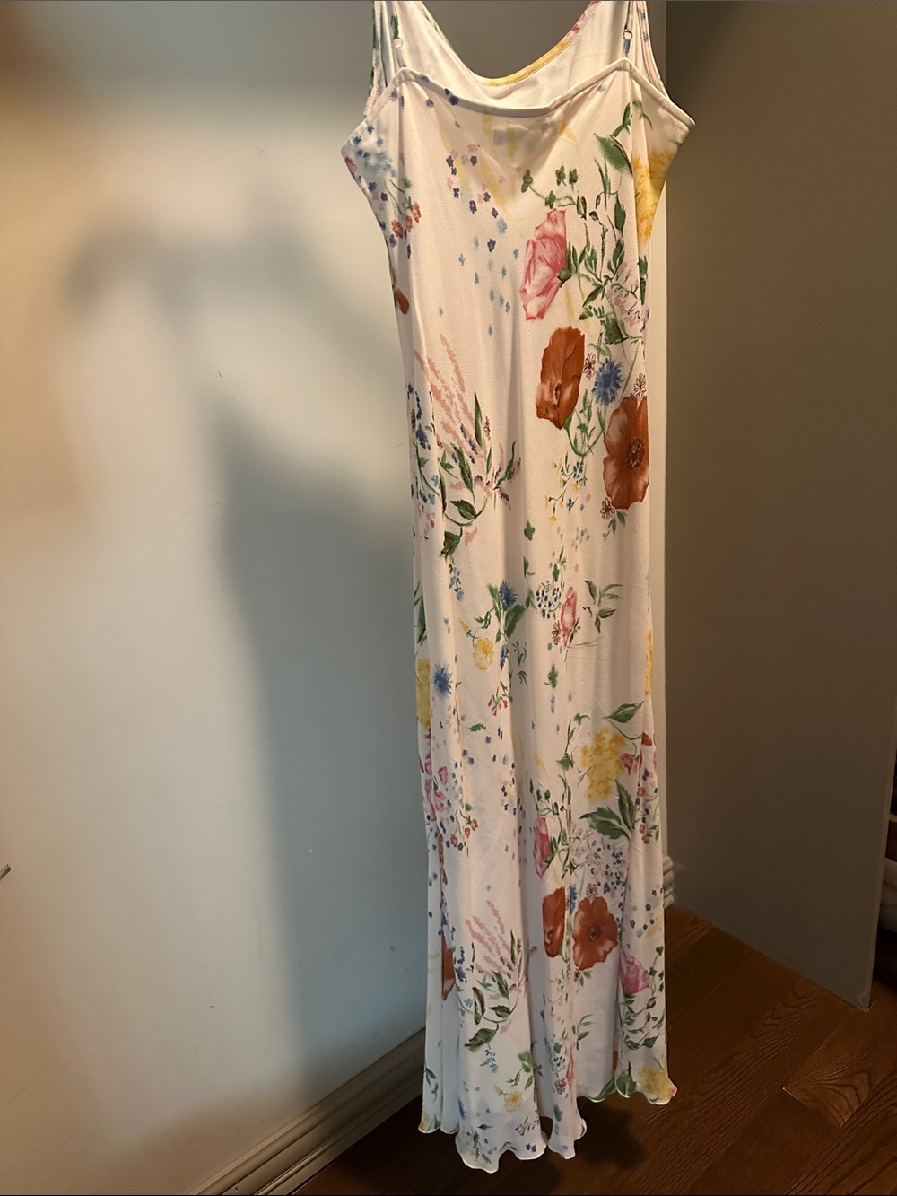 Reformation Cream Floral Slip Dress with Multi-Color Blooms - Picture 2 of 5
